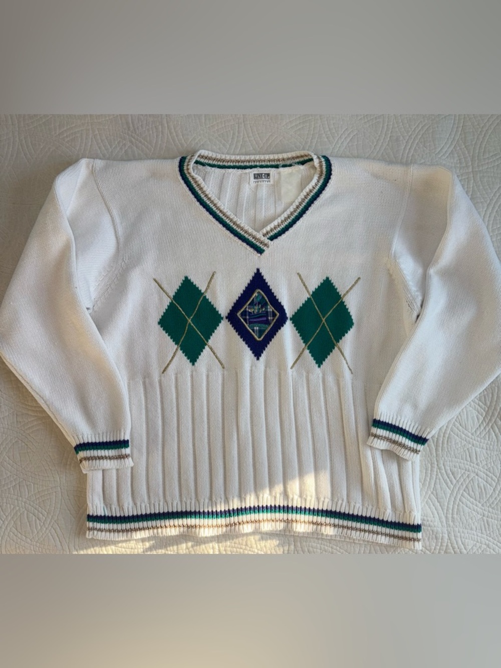 Vintage Golf Sweater with Argyle Large* - Picture 2 of 8